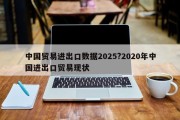 中国贸易进出口数据2025?2020年中国进出口贸易现状